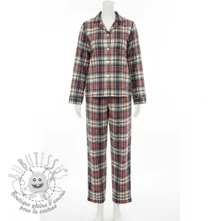 Tissu coton YARN DYED CHECK BRUSHED pickle