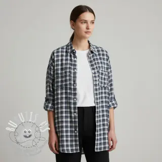 Tissu coton YARN DYED CHECK BRUSHED Silva design B
