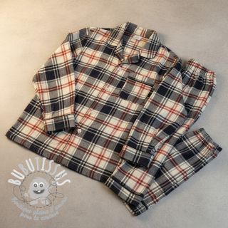 Tissu coton YARN DYED CHECK BRUSHED navy brick