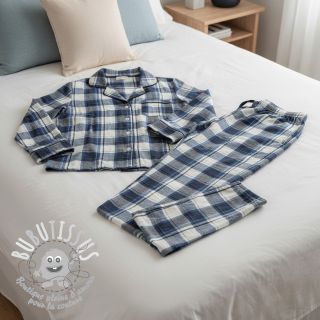 Tissu coton YARN DYED CHECK BRUSHED Silva design A