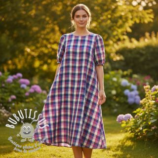 Tissu coton YARN DYED Square cerise