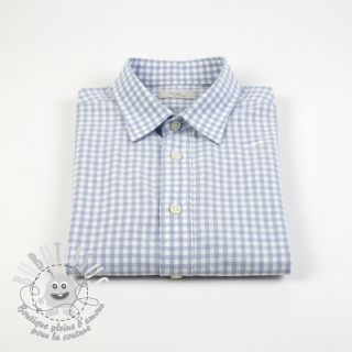 Tissu coton YARN DYED CHECK BRUSHED light blue