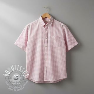 Tissu coton YARN DYED CHECK BRUSHED light rose