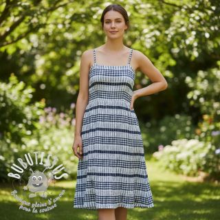 Tissu coton YARN DYED Stripe navy