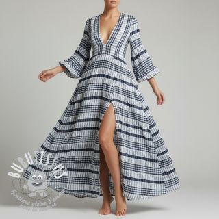 Tissu coton YARN DYED Stripe navy