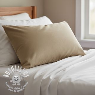 Tissu Popeline de coton dark beige