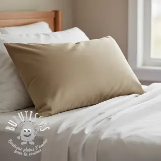 Tissu Popeline de coton dark beige