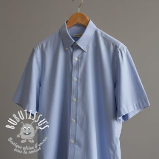 Tissu Popeline de coton light blue lavender