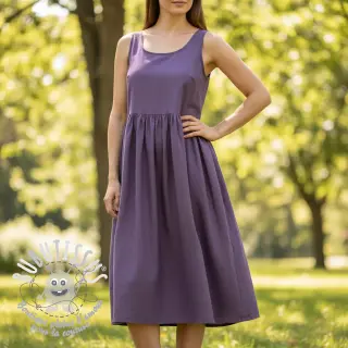 Tissu Popeline de coton plum