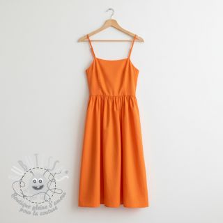 Tissu Popeline de coton tangerine