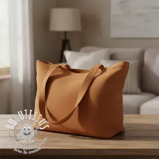 Tissu Popeline de coton dark cognac