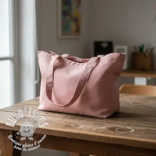 Tissu Popeline de coton dark rose