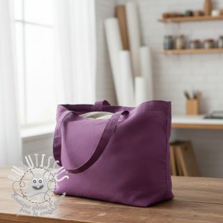 Tissu Popeline de coton aubergine