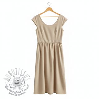 Tissu Popeline de coton beige