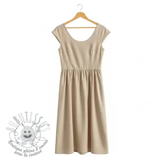 Tissu Popeline de coton beige