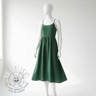 Tissu Popeline de coton dark green