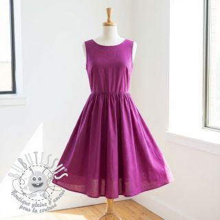 Tissu Popeline de coton violet