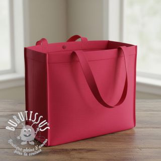 Tissu Popeline de coton cerise