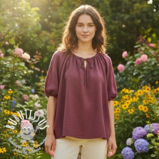 Tissu coton SLUB WASHED mauve