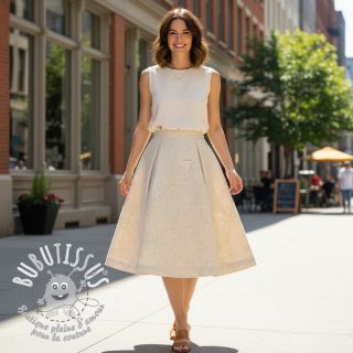 Tissu coton EMBROIDERY GABARDINE Luana natural