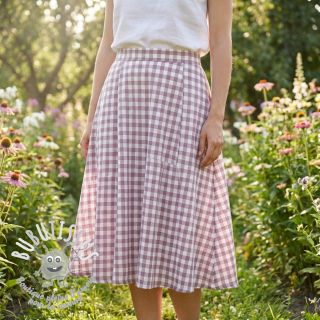 Tissu coton Check mauve