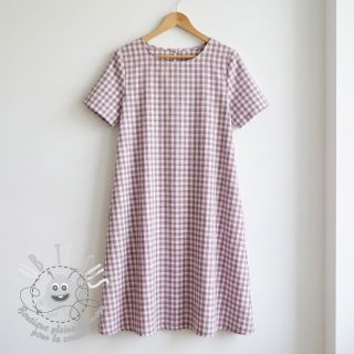 Tissu coton Check mauve