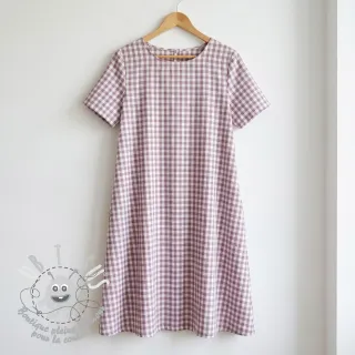 Tissu coton Check mauve