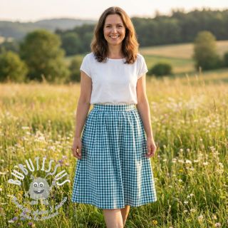 Tissu coton Check petrol