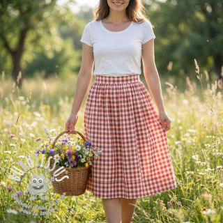 Tissu coton Check terra