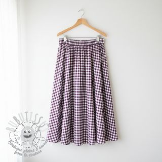 Tissu coton Check aubergine