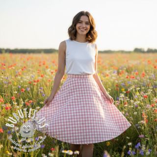 Tissu coton Check old rose