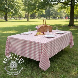 Tissu coton Check old rose