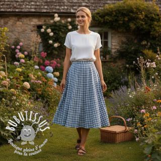 Tissu coton Check blue