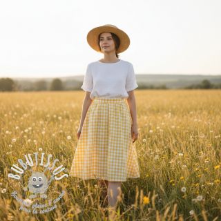 Tissu coton Check yellow