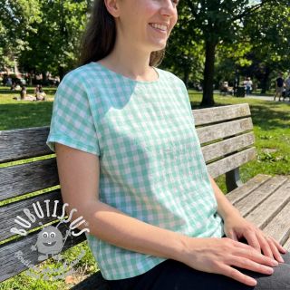 Tissu coton Check mint