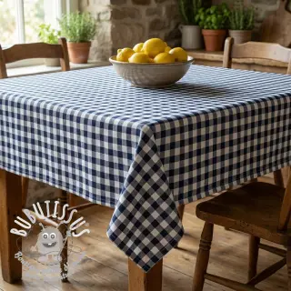Tissu coton Check navy