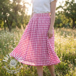 Tissu coton Check fuchsia