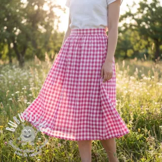 Tissu coton Check fuchsia