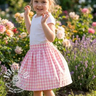 Tissu coton Check rosa