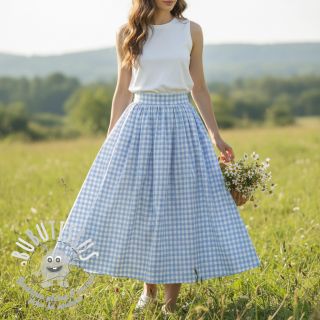 Tissu coton Check light blue