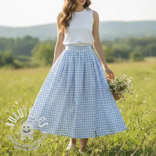 Tissu coton Check light blue