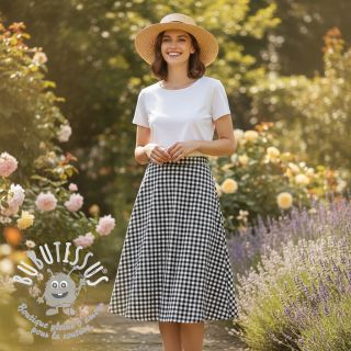 Tissu coton Check black