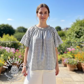 Tissu coton Check grey