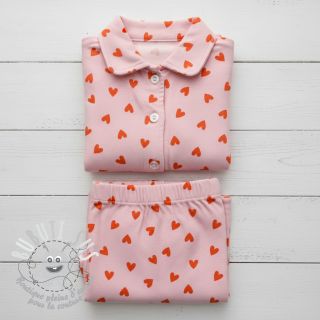 Tissu coton FLANNEL Hearts pink