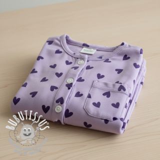 Tissu coton FLANNEL Hearts lavender