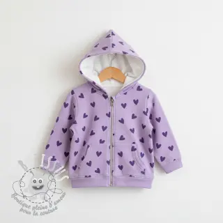 Tissu coton FLANNEL Hearts lavender