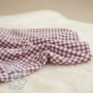 Tissu coton FLANNEL Check mauve