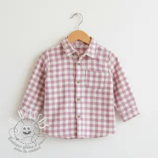 Tissu coton FLANNEL Check light pink