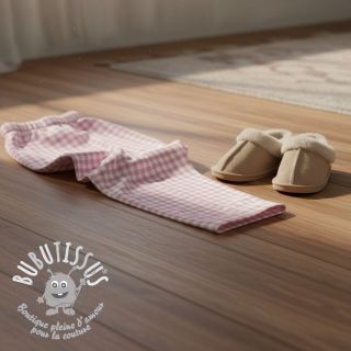 Tissu coton FLANNEL Check light pink