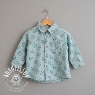 Tissu coton FLANNEL Cats mint